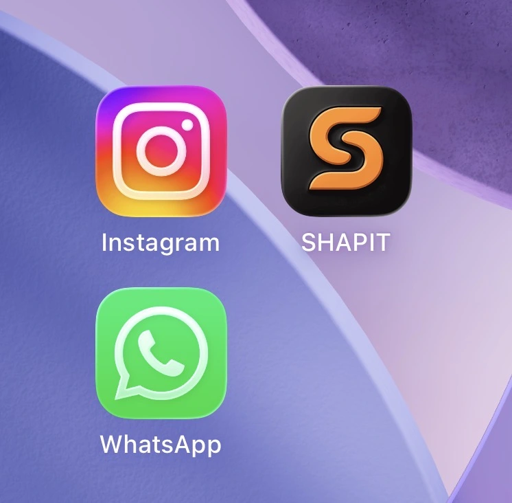 SHAPIT installé sur l'écran d'accueil